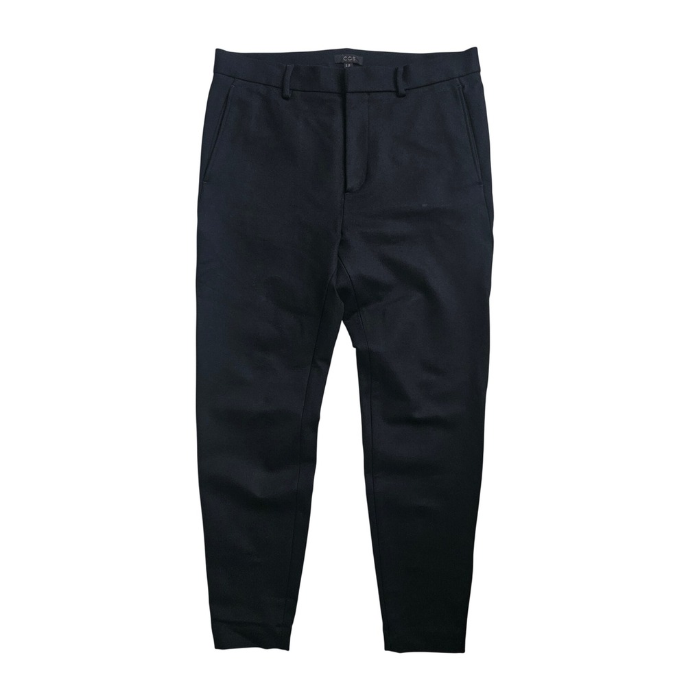 COS Pants Mens 36R Navy Blue Chino Stretch Dress Ankle‎ Zip Tapered Classic